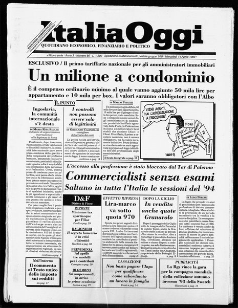 Italia oggi : quotidiano di economia finanza e politica